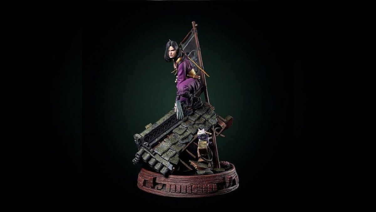 A beautiful Yennifer-kunoichi figurine from The Witcher 3 has been announced